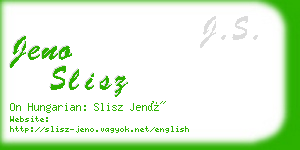jeno slisz business card